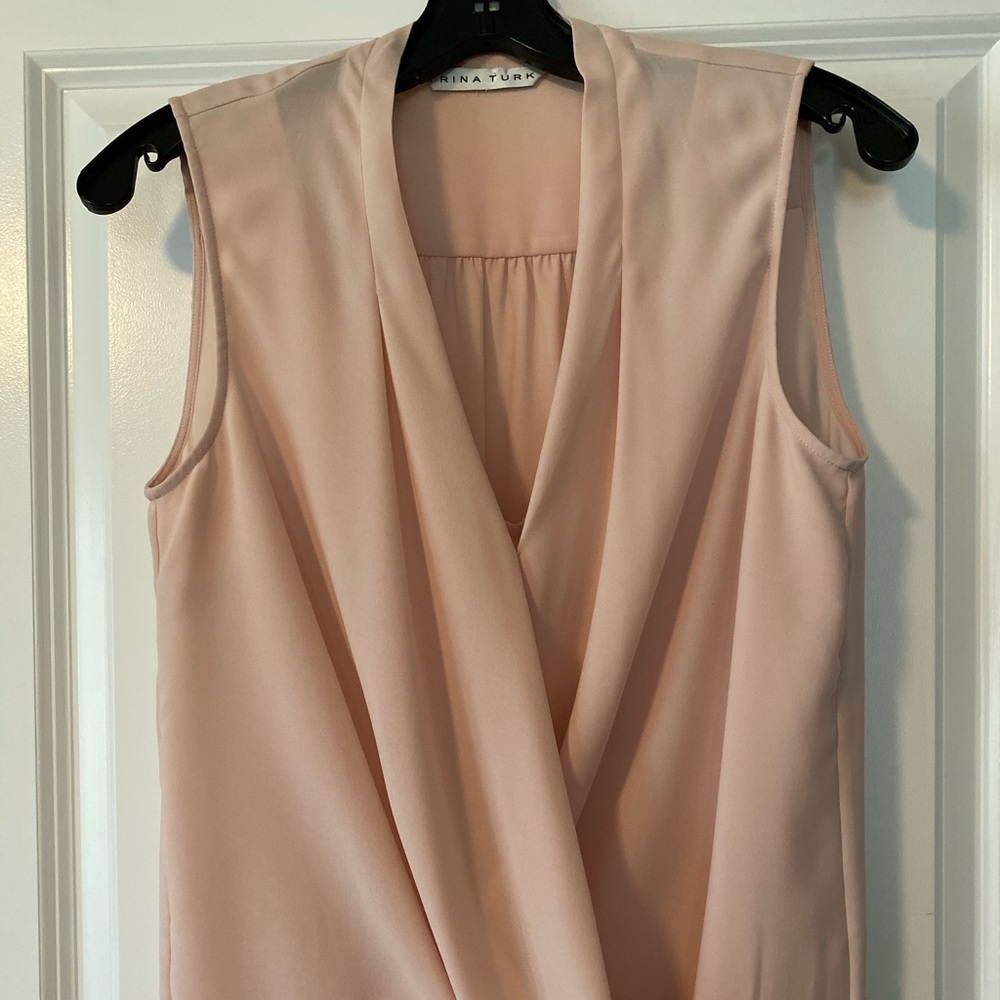 Trina Turk Sleeveless Cross Front Blouse